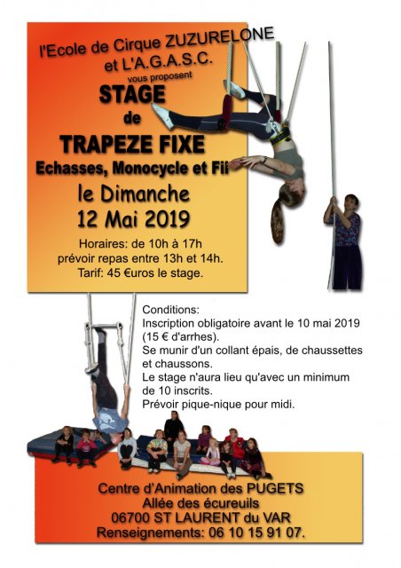Stage de Trapèze Fixe Mai 2019